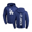 MLB Nike Los Angeles Dodgers #74 Kenley Jansen Royal Blue Backer Pullover Hoodie
