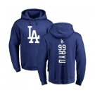 MLB Nike Los Angeles Dodgers #99 Hyun-Jin Ryu Royal Blue Backer Pullover Hoodie