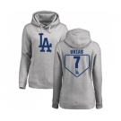 MLB Women's Nike Los Angeles Dodgers #7 Julio Urias Gray RBI Pullover Hoodie