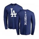 MLB Nike Los Angeles Dodgers #11 Logan Forsythe Royal Blue Backer Long Sleeve T-Shirt