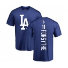 MLB Nike Los Angeles Dodgers #11 Logan Forsythe Royal Blue Backer T-Shirt