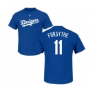 MLB Nike Los Angeles Dodgers #11 Logan Forsythe Royal Blue Name & Number T-Shirt