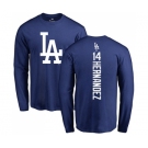 MLB Nike Los Angeles Dodgers #14 Enrique Hernandez Royal Blue Backer Long Sleeve T-Shirt
