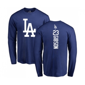 MLB Nike Los Angeles Dodgers #23 Kirk Gibson Royal Blue Backer Long Sleeve T-Shirt