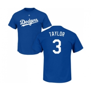 MLB Nike Los Angeles Dodgers #3 Chris Taylor Royal Blue Name & Number T-Shirt