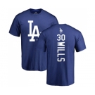 MLB Nike Los Angeles Dodgers #30 Maury Wills Royal Blue Backer T-Shirt