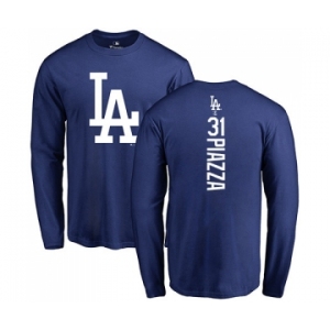 MLB Nike Los Angeles Dodgers #31 Mike Piazza Royal Blue Backer Long Sleeve T-Shirt
