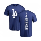 MLB Nike Los Angeles Dodgers #4 Babe Herman Royal Blue Backer T-Shirt