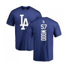 MLB Nike Los Angeles Dodgers #57 Alex Wood Royal Blue Backer T-Shirt