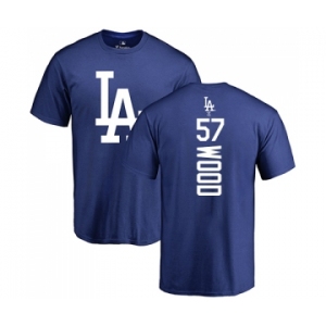 MLB Nike Los Angeles Dodgers #57 Alex Wood Royal Blue Backer T-Shirt