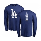 MLB Nike Los Angeles Dodgers #66 Yasiel Puig Royal Blue Backer Long Sleeve T-Shirt