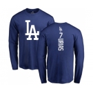 MLB Nike Los Angeles Dodgers #7 Julio Urias Royal Blue Backer Long Sleeve T-Shirt
