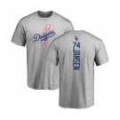 MLB Nike Los Angeles Dodgers #74 Kenley Jansen Ash Backer T-Shirt