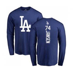 MLB Nike Los Angeles Dodgers #74 Kenley Jansen Royal Blue Backer Long Sleeve T-Shirt
