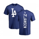 MLB Nike Los Angeles Dodgers #74 Kenley Jansen Royal Blue Backer T-Shirt