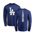 MLB Nike Los Angeles Dodgers #8 Manny Machado Royal Blue Backer Long Sleeve T-Shirt