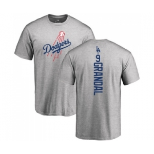 MLB Nike Los Angeles Dodgers #9 Yasmani Grandal Ash Backer T-Shirt