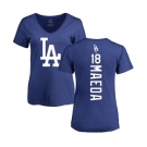 MLB Women's Nike Los Angeles Dodgers #18 Kenta Maeda Royal Blue Backer T-Shirt