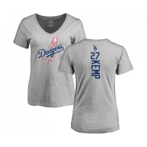 MLB Women's Nike Los Angeles Dodgers #27 Matt Kemp Ash Backer T-Shirt