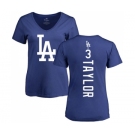 MLB Women's Nike Los Angeles Dodgers #3 Chris Taylor Royal Blue Backer T-Shirt