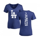 MLB Women's Nike Los Angeles Dodgers #31 Mike Piazza Royal Blue Backer T-Shirt