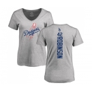 MLB Women's Nike Los Angeles Dodgers #42 Jackie Robinson Ash Backer T-Shirt