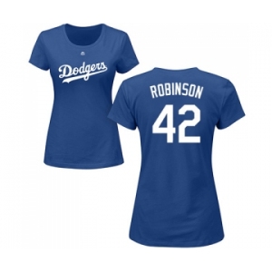 MLB Women's Nike Los Angeles Dodgers #42 Jackie Robinson Royal Blue Name & Number T-Shirt