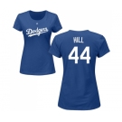 MLB Women's Nike Los Angeles Dodgers #44 Rich Hill Royal Blue Name & Number T-Shirt