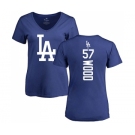 MLB Women's Nike Los Angeles Dodgers #57 Alex Wood Royal Blue Backer T-Shirt