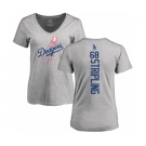 MLB Women's Nike Los Angeles Dodgers #68 Ross Stripling Ash Backer T-Shirt