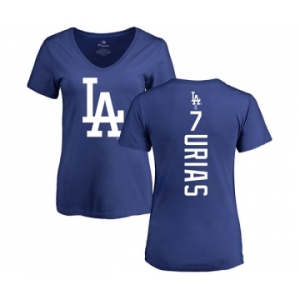 MLB Women's Nike Los Angeles Dodgers #7 Julio Urias Royal Blue Backer T-Shirt