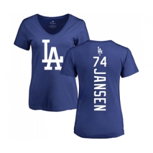 MLB Women's Nike Los Angeles Dodgers #74 Kenley Jansen Royal Blue Backer T-Shirt