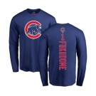MLB Nike Chicago Cubs #1 Kosuke Fukudome Royal Blue Backer Long Sleeve T-Shirt