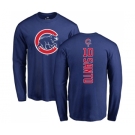 MLB Nike Chicago Cubs #10 Ron Santo Royal Blue Backer Long Sleeve T-Shirt