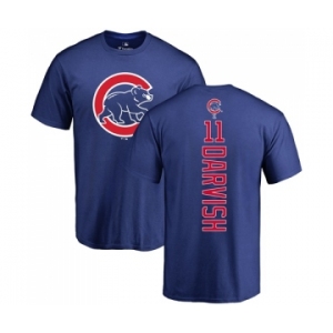 MLB Nike Chicago Cubs #11 Yu Darvish Royal Blue Backer T-Shirt