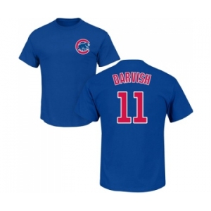 MLB Nike Chicago Cubs #11 Yu Darvish Royal Blue Name & Number T-Shirt
