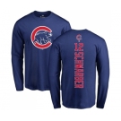 MLB Nike Chicago Cubs #12 Kyle Schwarber Royal Blue Backer Long Sleeve T-Shirt