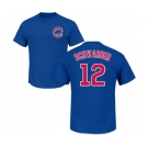 MLB Nike Chicago Cubs #12 Kyle Schwarber Royal Blue Name & Number T-Shirt