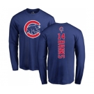 MLB Nike Chicago Cubs #14 Ernie Banks Royal Blue Backer Long Sleeve T-Shirt