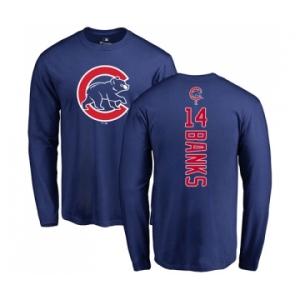 MLB Nike Chicago Cubs #14 Ernie Banks Royal Blue Backer Long Sleeve T-Shirt