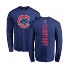 MLB Nike Chicago Cubs #17 Kris Bryant Royal Blue Backer Long Sleeve T-Shirt