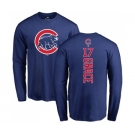 MLB Nike Chicago Cubs #17 Mark Grace Royal Blue Backer Long Sleeve T-Shirt