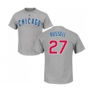 MLB Nike Chicago Cubs #27 Addison Russell Gray Name & Number T-Shirt
