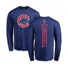 MLB Nike Chicago Cubs #27 Addison Russell Royal Blue Backer Long Sleeve T-Shirt