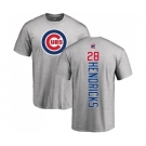 MLB Nike Chicago Cubs #28 Kyle Hendricks Ash Backer T-Shirt