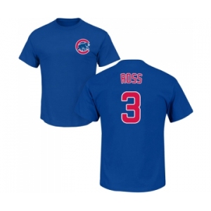 MLB Nike Chicago Cubs #3 David Ross Royal Blue Name & Number T-Shirt
