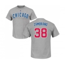 MLB Nike Chicago Cubs #38 Carlos Zambrano Gray Name & Number T-Shirt