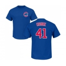 MLB Nike Chicago Cubs #41 Steve Cishek Royal Blue Name & Number T-Shirt