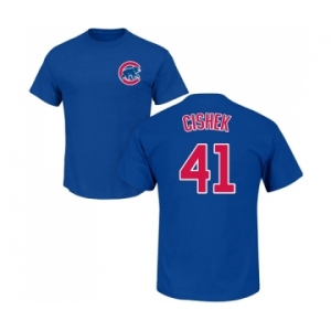 MLB Nike Chicago Cubs #41 Steve Cishek Royal Blue Name & Number T-Shirt