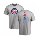 MLB Nike Chicago Cubs #44 Anthony Rizzo Ash Backer T-Shirt